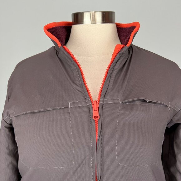 Title Nine Womens Annapurna Reversible Fleece Zip Jacket Burgundy Gray size XS - Picture 7 of 16